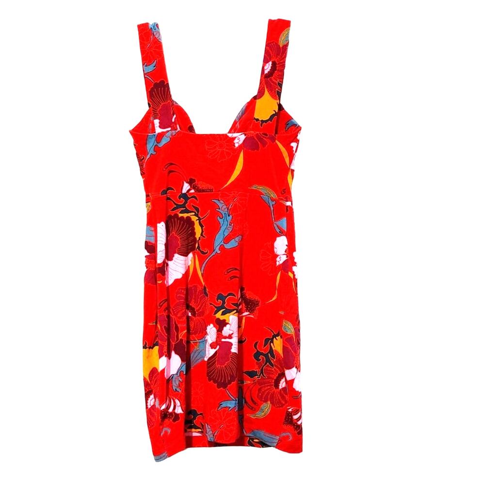 Free People Sweet Cherry Front Tie Mini Dress Bodycon Cutout Floral Red Womens S - Picture 4 of 11